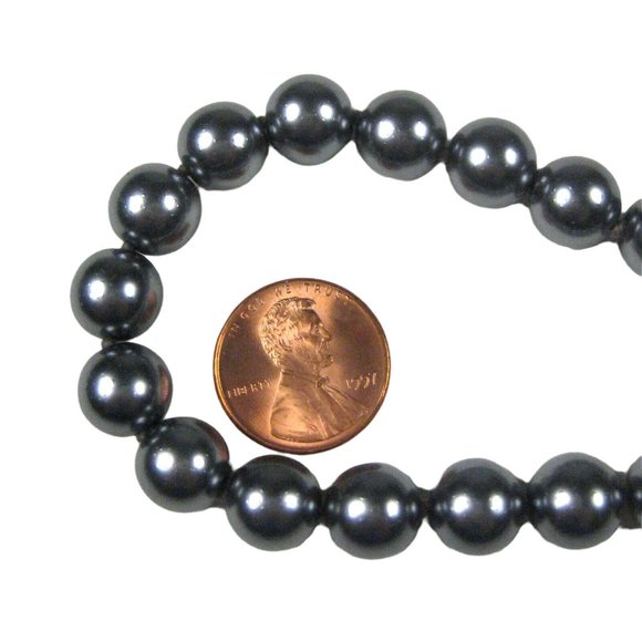 DS STARR Necklace Earrings Bracelet Women Set 3 Black Faux Pearl Bead String VTG - Picture 11 of 11